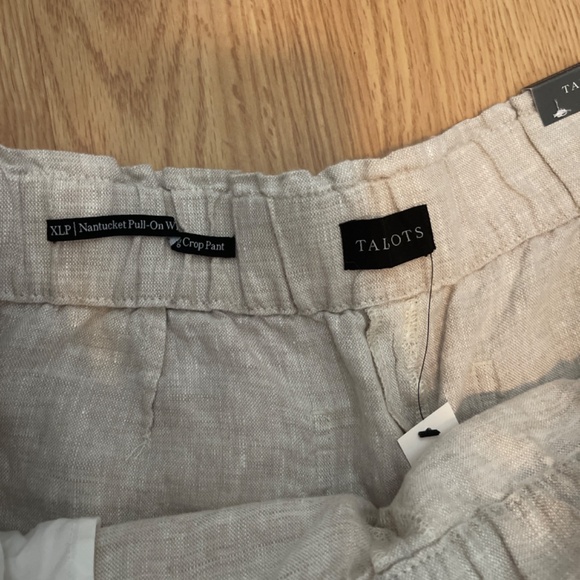 NWT Talbots Nantucket Pull-On Wide Leg Crop 100% Linen Pants Size XLP - Picture 7 of 9